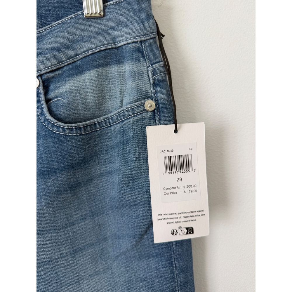 7 For All Mankind Dojo Flare Leg Trouser – Blue Wash – Size 28 – NWT – Women'S - Picture 3 of 5